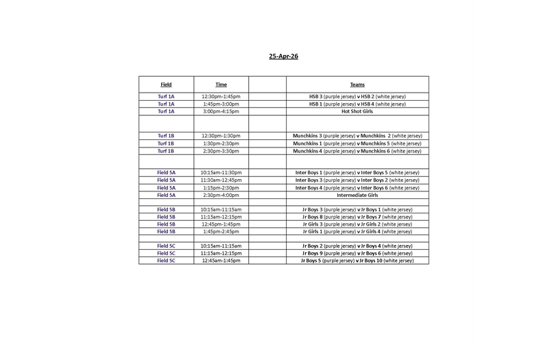 Spring Rec Schedule - April 25, 2026